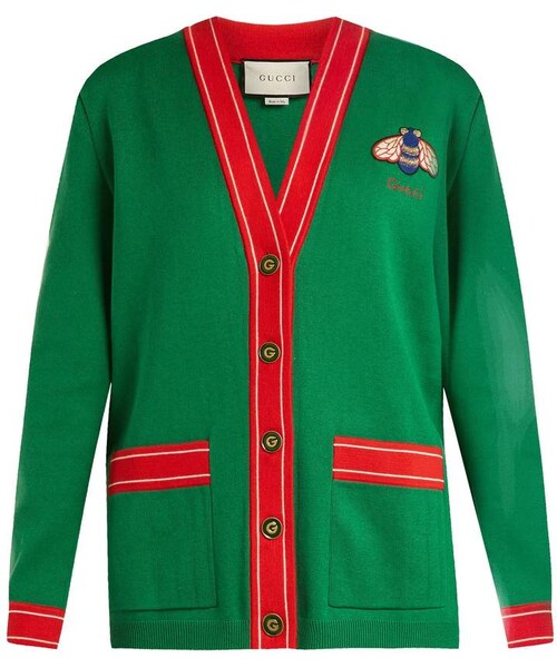 GUCCI グッチ ビー カーディガン GUCCI（グッチ）の「GUCCI Bee-embroidered cotton and cashmere