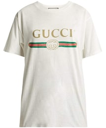 GUCCI | GUCCI Vintage-logo cotton-jersey T-shirt(Tシャツ/カットソー)