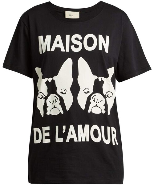 GUCCI(グッチ)の「GUCCI Sequin-embellished cotton-jersey T-shirt(Tシャツ/カットソー・レディース・Black・L/M/S/XL/XS/XXS)」の1枚目の写真