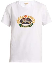 BURBERRY | BURBERRY Gully crest and logo-embroidered cotton T-shirt(Tシャツ/カットソー)