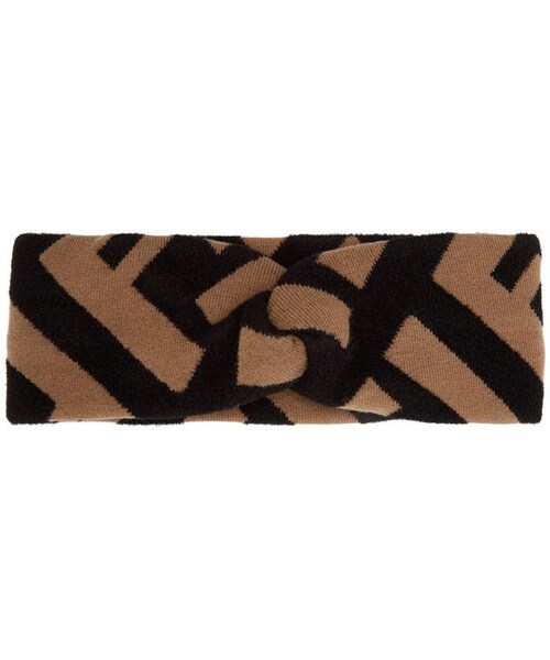 Fendi,FENDI Logo intarsia-knit headband 