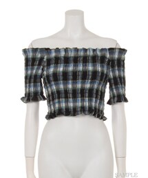 lilLilly | チェックシャーリングトップ(トップス)