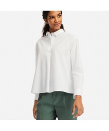 UNIQLO | エクストラファインコットンAラインシャツ（長袖）(シャツ/ブラウス)