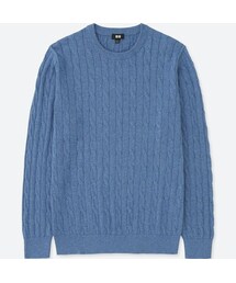UNIQLO | コットンカシミヤケーブルクルーネックセーター（長袖）(ニット/セーター)