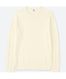 UNIQLO | コットンカシミヤケーブルクルーネックセーター（長袖）(ニット/セーター)