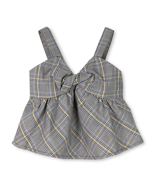 BRANSHES（ブランシェス）の「チェックキャミソール（キャミソール・キッズ・レッド/ブラウン・90～150）」の2枚目の写真