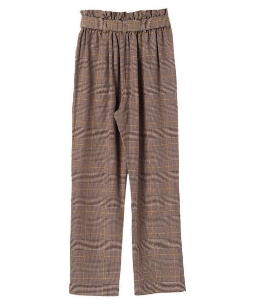 earth music&ecology（アースミュージックアンドエコロジー）の「・ウエストフリルパンツ（パンツ・グレー/ブラック/ダークベージュ/ライトブラウン/ブラウン/ネイビー・F）」の2枚目の写真