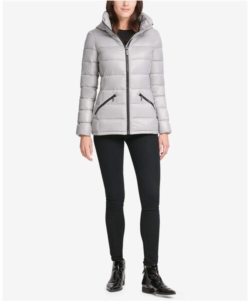 dkny logo coat