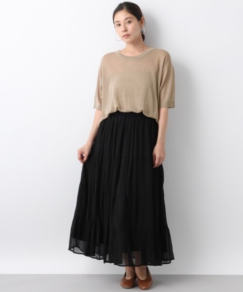 LEPSIM（レプシィム）の「ヨウリュウティアードロングスカート（スカート・ブラック/グレー/レッド）」の5枚目の写真