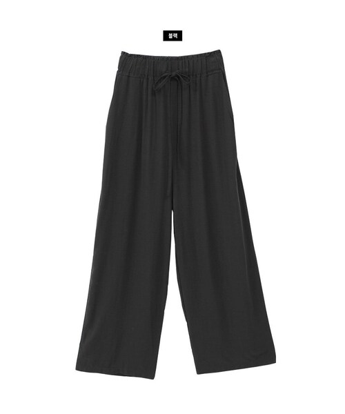 Dailyabout（デイリーアバウト）の「ウエストゴムワイドパンツ（その他パンツ・レディース・ベージュ/ブラック・FREE）」の2枚目の写真