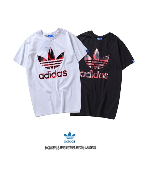 Nike ナイキ の 新品sie11 Adidas トップス Tシャツ レッドロゴ アディダス Tシャツ カットソー Wear