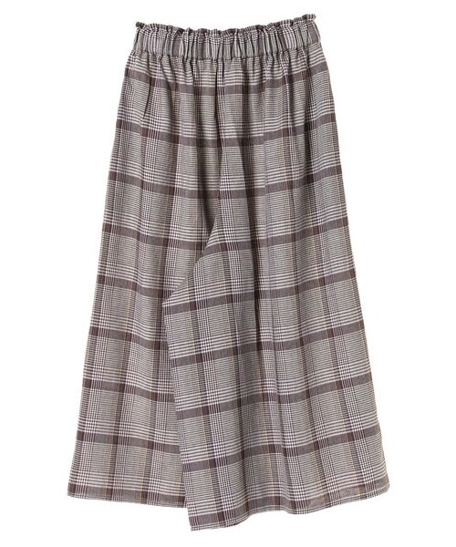 earth music&ecology(アースミュージックアンドエコロジー)の「アキイロフレンチリネン混チェックスカーチョ(パンツ・イエロー/グリーン/パープル・F)」の3枚目の写真