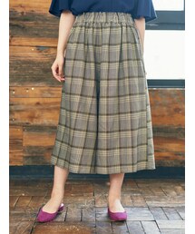 earth music&ecology | アキイロフレンチリネン混チェックスカーチョ(パンツ)