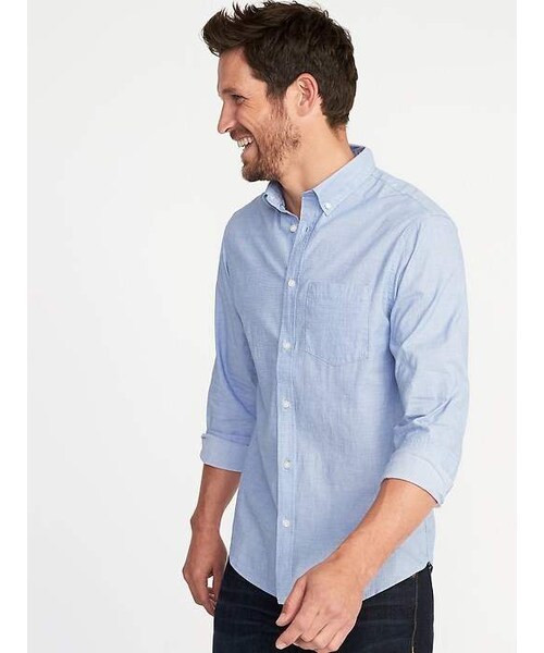OLD NAVY（オールドネイビー）の「Built-In Flex Everyday Shirt for Men（シャツ/ブラウス・メンズ・Bright White/Color Me Blue・Regular L/Regular Xl/Regular Xs/Regular S/Regular M/Big Xxl/Tall M/Tall L/Tall Xl）」の2枚目の写真