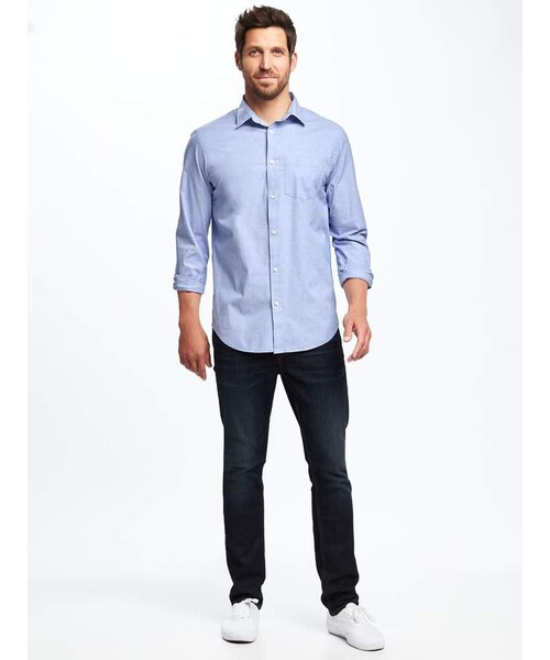 OLD NAVY（オールドネイビー）の「Built-In Flex Everyday Shirt for Men（シャツ/ブラウス・メンズ・Bright White/Color Me Blue・Regular L/Regular Xl/Regular Xs/Regular S/Regular M/Big Xxl/Tall M/Tall L/Tall Xl）」の3枚目の写真