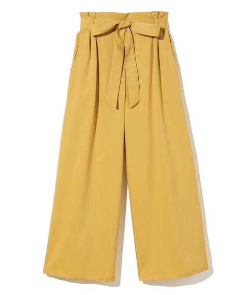GRL（グレイル）の「リボンベルトタックワイドパンツ（その他パンツ・レディース・ブラック/ベージュ/イエロー・M）」の3枚目の写真