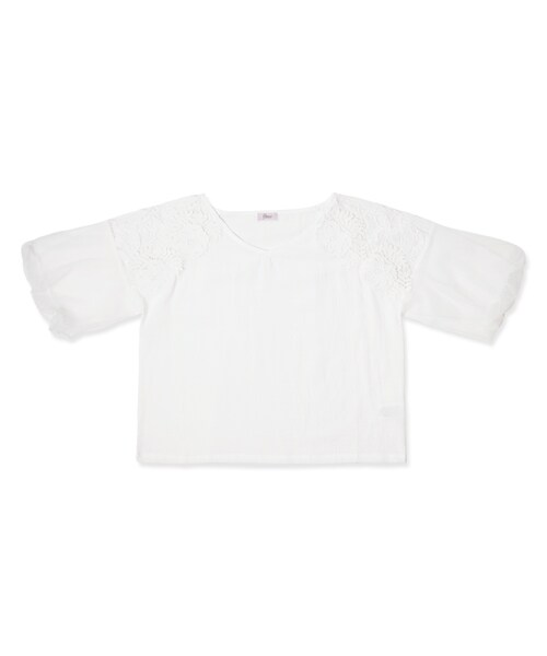 flower(フラワー)の「lighting lace top~ライティングレーストップ(シャツ/ブラウス・レディース・ホワイト/ブルー/ピンク・freesize)」の1枚目の写真