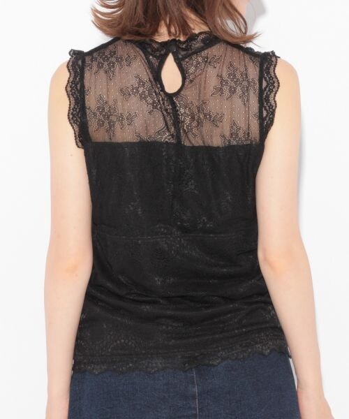Heather（ヘザー）の「スカラップレースハイネックタンク（トップス・ホワイト/ブラック/グレー）」の8枚目の写真