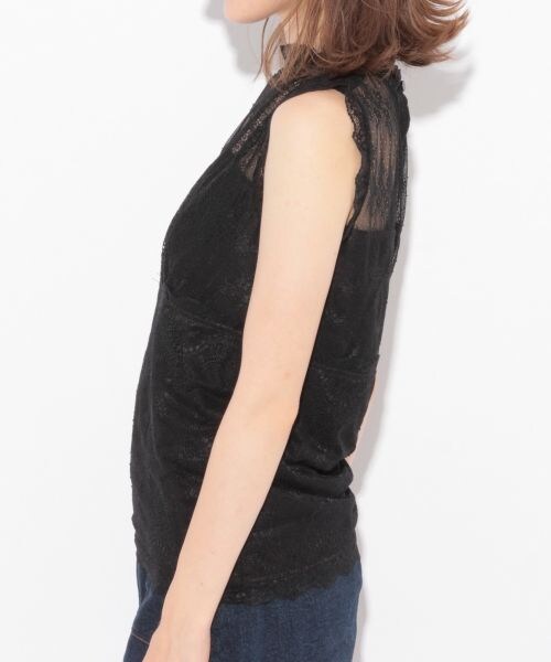 Heather（ヘザー）の「スカラップレースハイネックタンク（トップス・ホワイト/ブラック/グレー）」の7枚目の写真