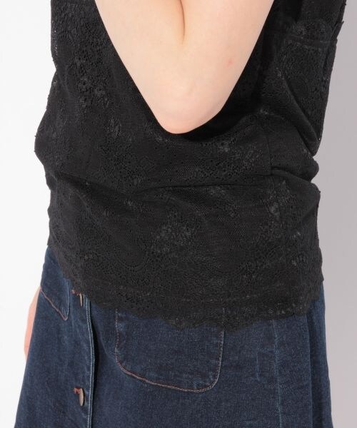 Heather（ヘザー）の「スカラップレースハイネックタンク（トップス・ホワイト/ブラック/グレー）」の10枚目の写真