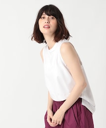 studio CLIP | 配色ステッチノースリーブプルオーバー(トップス)