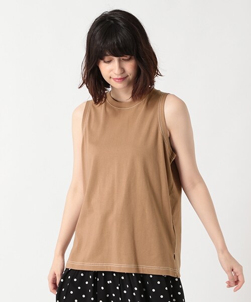 studio CLIP（スタディオクリップ）の「配色ステッチノースリーブプルオーバー（トップス・ホワイト/グレー/ブラック/ベージュ）」の4枚目の写真