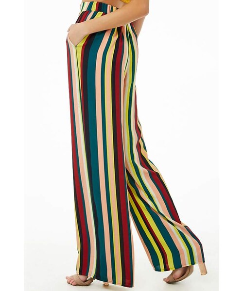 Forever 21,Forever 21 Multicolor Striped Palazzo Pants - WEAR