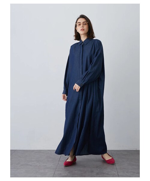 SEVENDAYS=SUNDAY（セブンデイズサンデイ）の「デニムビッグシルエットシャツワンピース（ワンピース/ドレス・インディゴ/ダークインディゴ・F）」の9枚目の写真