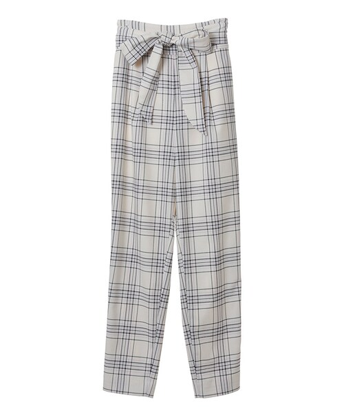 31 Sons de mode（トランテアン　ソン　ドゥ　モード）の「チェックハイウエストテーパードパンツ（パンツ・レディース・着用色:ネイビー/着用色:オフホワイト/オフホワイト/ネイビー・36/38）」の3枚目の写真