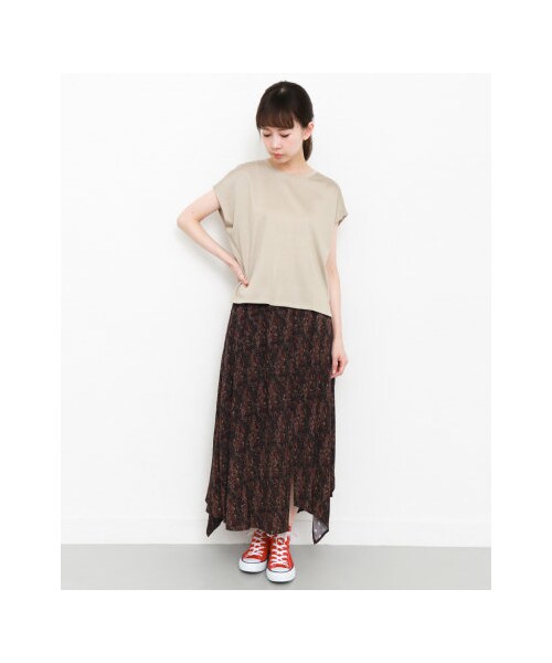 KBF（ケイビーエフ）の「エスニック柄イレヘムスカート（スカート・レディース・IVORY/NAVY・one）」の4枚目の写真