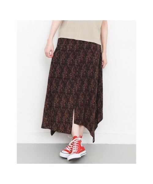 KBF（ケイビーエフ）の「エスニック柄イレヘムスカート（スカート・レディース・IVORY/NAVY・one）」の2枚目の写真