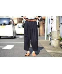 my beautiful landlet | My Beautiful Landlet ツイルウールタッククロップドパンツ navy(その他パンツ)