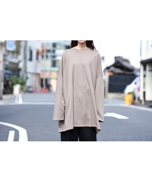 my beautiful landlet(マイビューティフルランドレット)の「My Beautiful Landlet ミニフリースロングスリーブBIG-T beige(Tシャツ/カットソー・レディース・ベージュ・1/0)」の1枚目の写真