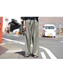 my beautiful landlet | My Beautiful Landlet　ツイルウールワイド紐パンツ gray(その他パンツ)