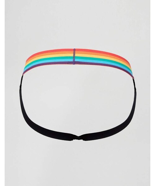 ASOS DESIGN jock strap with rainbow waistband