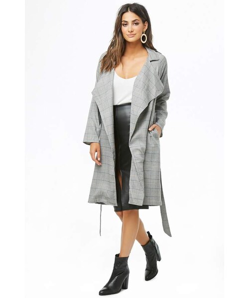 glen plaid trench coat