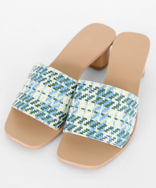 DHOLIC（ディーホリック）の「チェックミドルヒールサンダル（サンダル・レディース・ベージュ/グリーン・225/230/235/240/245/250）」の2枚目の写真