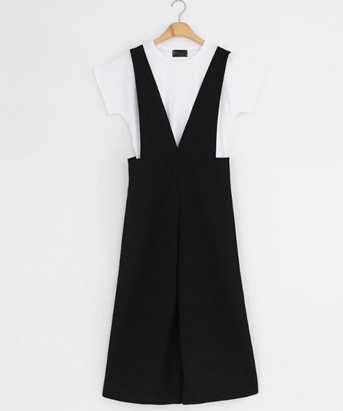 DHOLIC(ディーホリック)の「2TYPEオールインワン&TシャツSET(つなぎ/オールインワン・レディース・その他/ブラック・FREE)」の2枚目の写真