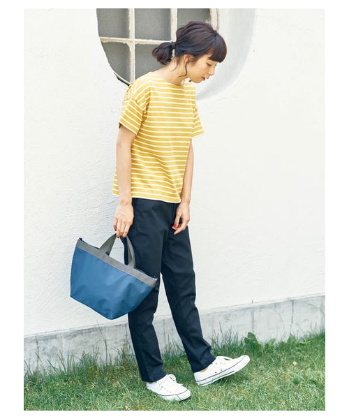 earth music&ecology(アースミュージックアンドエコロジー)の「・アンクルストレッチパンツ(パンツ・ブラック/ベージュ/カーキ/ネイビー/ストライプ/チェック・S/M/L)」の15枚目の写真