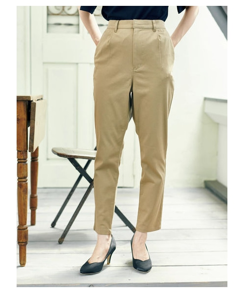 earth music&ecology(アースミュージックアンドエコロジー)の「・アンクルストレッチパンツ(パンツ・ブラック/ベージュ/カーキ/ネイビー/ストライプ/チェック・S/M/L)」の13枚目の写真