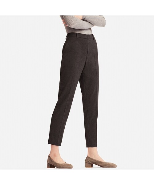 UNIQLO（ユニクロ）の「EZYアンクルパンツ（フランネル）（その他パンツ・レディース・BLACK 09/BEIGE 31/OLIVE 57/DARK GRAY 08・3XL/XXL/XL/S/M/XS/L）」の2枚目の写真