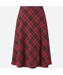 UNIQLO | チェックフレアスカート（ハイウエスト・丈短め64～67cm）(スカート)