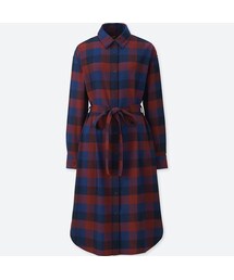 UNIQLO | フランネルシャツワンピース(長袖)(ワンピース)