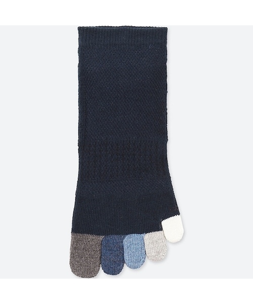 UNIQLO（ユニクロ）の「マルチカラーフィンガーショートソックス（ソックス/靴下・メンズ・NAVY 69/GRAY 04・25-27/27-29）」の2枚目の写真