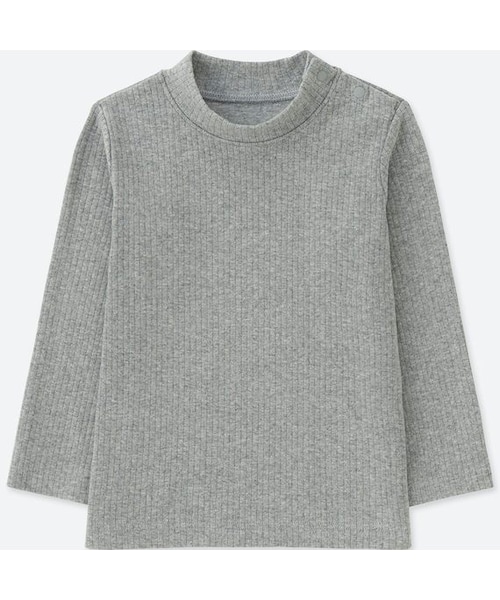 UNIQLO（ユニクロ）の「リブハイネックT（長袖）（その他トップス・キッズ・OFF WHITE 01/NAVY 69/GRAY 05/RED 16・110/80/90/100）」の2枚目の写真