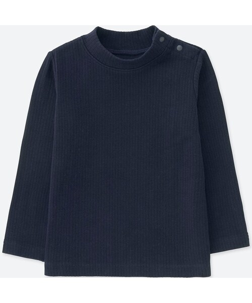 UNIQLO（ユニクロ）の「リブハイネックT（長袖）（その他トップス・キッズ・OFF WHITE 01/NAVY 69/GRAY 05/RED 16・110/80/90/100）」の3枚目の写真