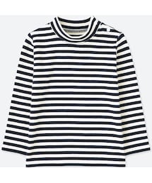 UNIQLO | リブハイネックT（ボーダー・長袖）(その他トップス)