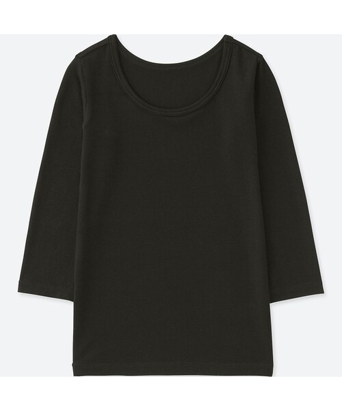 UNIQLO（ユニクロ）の「ヒートテックUネックT（長袖）（その他アンダーウェア/インナー・キッズ・WHITE 00/DARK GRAY 08/PINK 11/BLACK 09・80/100/90）」の2枚目の写真
