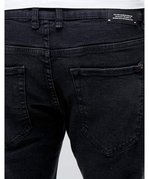 Bershka（ベルシュカ）の「Bershka Skinny Jeans In Black Wash（デニムパンツ・メンズ・Black・W30/W34）」の3枚目の写真
