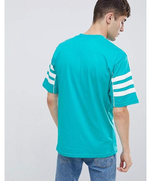 adidas アディダス オリジナル Tシャツ 水色 アディダスオリジナルス リンガーTシャツ 水色 Tシャツ サイズM